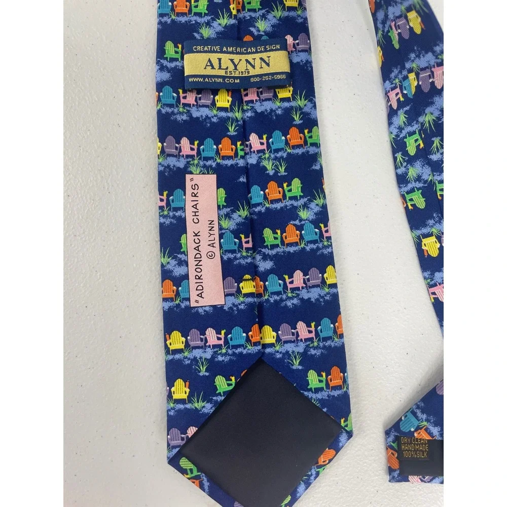 ALynn Adirondack Chairs‎ Novelty Necktie Silk Colorful Beach Summer Tie